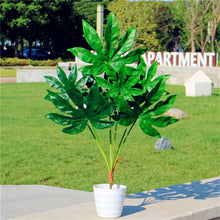 Load image into Gallery viewer, 80cm 7fork Large Artificial Tropical Tree Fake Plastic Plant Branch Big Green Palm Tree Monstera Foliage for Autumn Home Decor