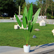 Load image into Gallery viewer, 80cm 7fork Large Artificial Tropical Tree Fake Plastic Plant Branch Big Green Palm Tree Monstera Foliage for Autumn Home Decor