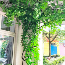 Load image into Gallery viewer, Luyue 12Pcs 230CM 7.5 ft Long Artificial Plants Green Ivy Leaves Artificial Grape Vine Fake Foliage Leaves Home Wedding Decorati
