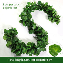 Load image into Gallery viewer, Luyue 12Pcs 230CM 7.5 ft Long Artificial Plants Green Ivy Leaves Artificial Grape Vine Fake Foliage Leaves Home Wedding Decorati
