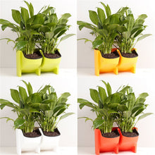 Load image into Gallery viewer, Stackable 2-Pockets Vertical Wall Planter Self Watering Hanging Garden Flower Pot Planter for Indoor/Outdoor
