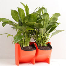 Load image into Gallery viewer, Stackable 2-Pockets Vertical Wall Planter Self Watering Hanging Garden Flower Pot Planter for Indoor/Outdoor

